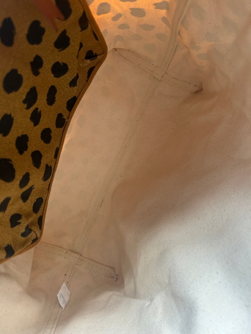 Madewell Leopard-Print Canvas Tote in Tan and Black with Brown Leather Handles - Picture 7 of 9